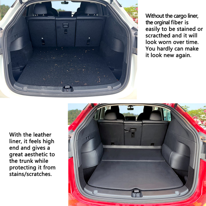 TESBEAUTY Cargo Liner Cargo Mats for Tesla Model Y 5 Seater 7 Pieces All-Wrapped All-Weather Anti-Scratch Black - TESBEAUTY