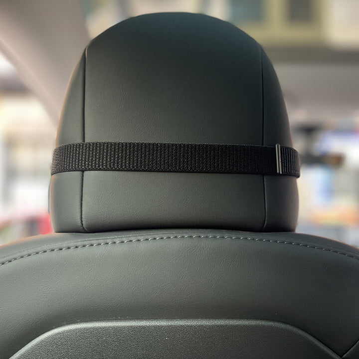 TESBEAUTY Car Headrest Pillow 2 Packs Genuine Nappa Leather for Model Y Model 3 Model X Model S Universal Fit Black - TESBEAUTY