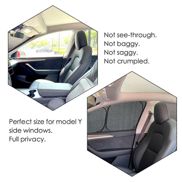 8-Piece! Model Y TESBEAUTY Upgraded 4-Layer Material Distinctive Texture Tesla Camping Privacy Curtain UV Blocker Foldable 100% Fit - TESBEAUTY