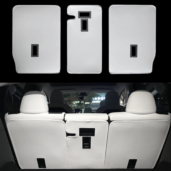 TESBEAUTY Tesla Model Y Seat Back Protector Seat Back Carpet Protector 3 Pieces All Weather Anti-Scratch White - TESBEAUTY