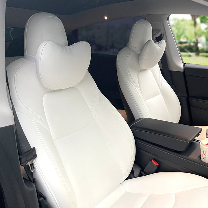 White Nappa Leather Tesla Headrest Pillow (2 Packs) - Universal Fit –  TESBEAUTY