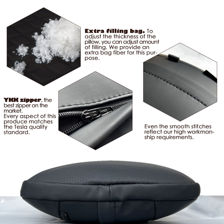 TPARTS Dupont Headrest Pillow for Tesla, Black